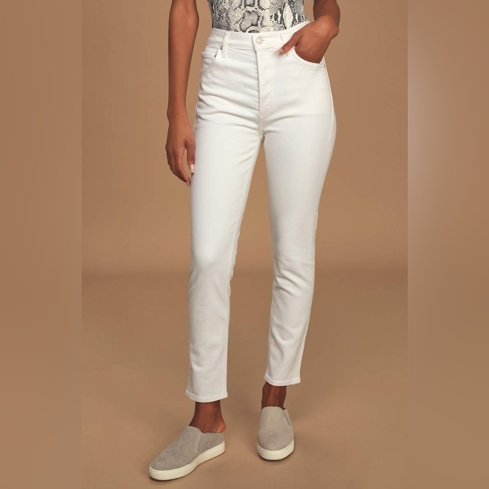 Agolde Nico High Rise White Slim Leg Jeans (J3)